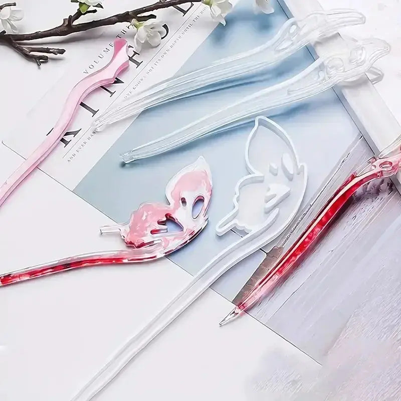 Silicone Hairpin Mold | 8-Piece Set | Jewelry Clip Resin Molds | DIY Production