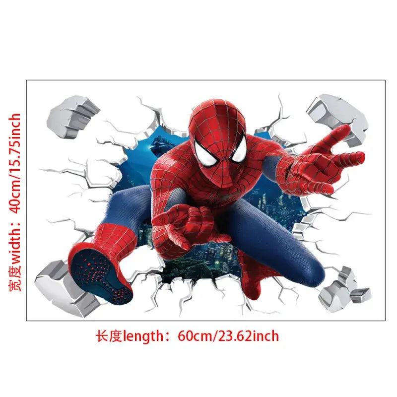 3D Wall Sticker | Size 60x40 cm | Avengers | Hulk Iron Man Captain America Thor