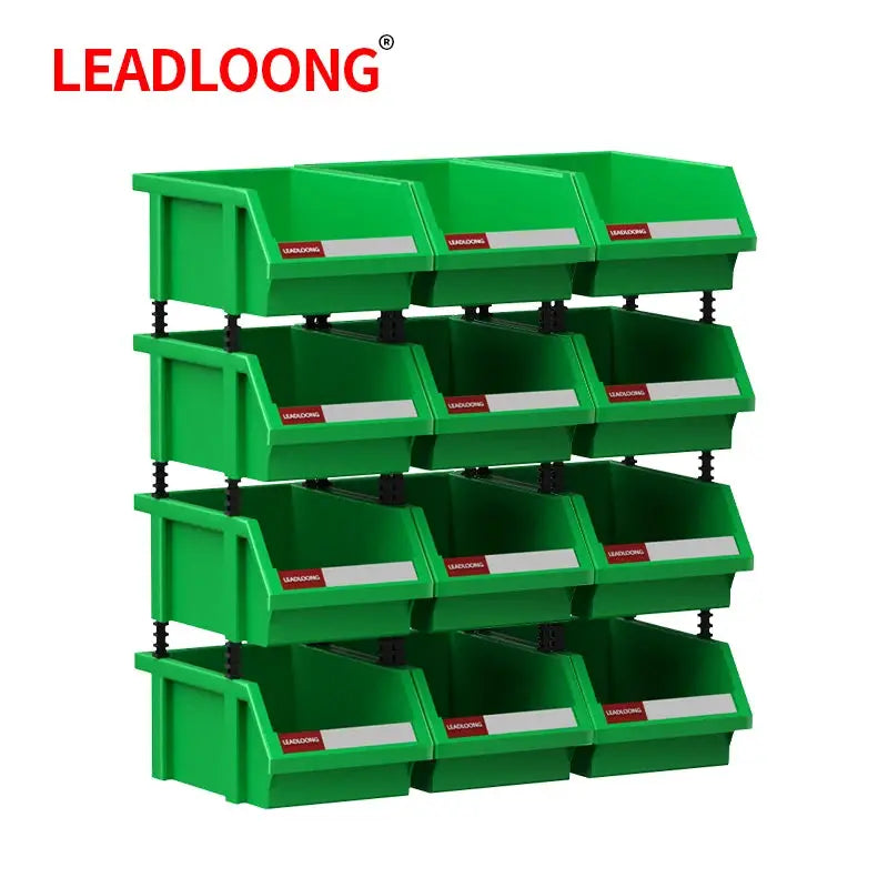 LEADLOONG X1 12pcs 180*120*80mm/7.09*4.72*3.15inch Plastic Stackable Storage Bins Small Tool Component Box for Garage from PriceLows™