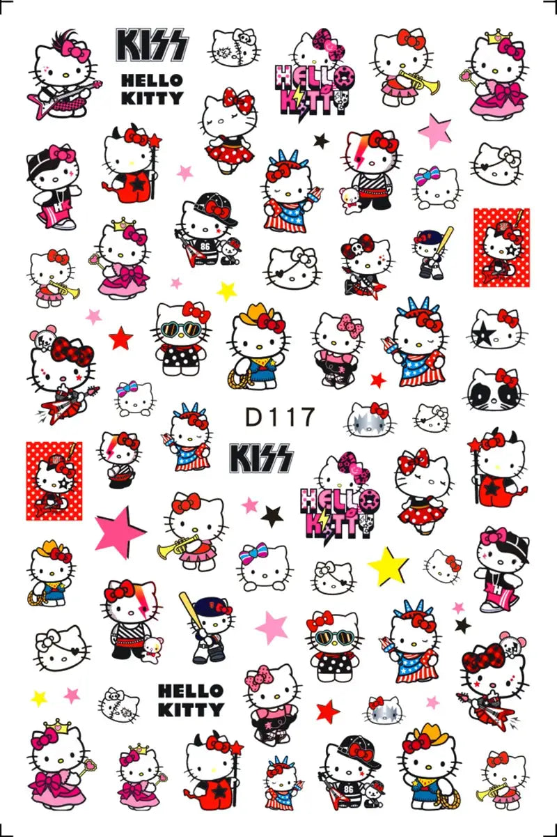 1PCS Cartoon Kawaii Pokémon Nail Stickers 3D Sanrio Hello Kitty Stickers For Nails Nails Accesories Anime Kuromi Nail Supplies from PriceLows™