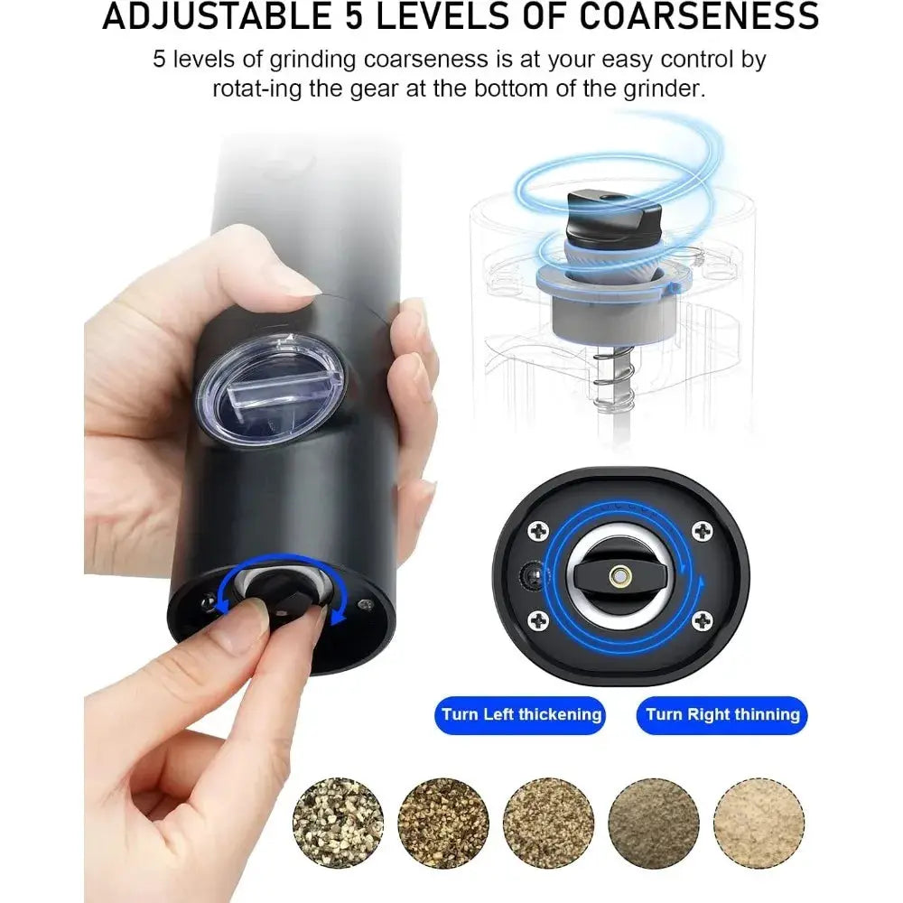 Electric Salt And Pepper Grinder | Battery Powered | Adjustable Grind | 2 Pack
