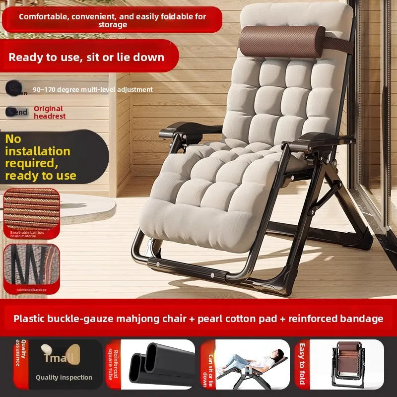 Lounge Chair Folding | Stainless Steel Frame | Recliner | One Size