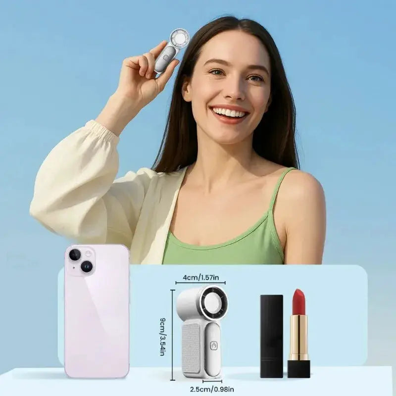 Mini Handheld Fan | 3000mAh Battery | Type-C Charging | Digital LED Speed