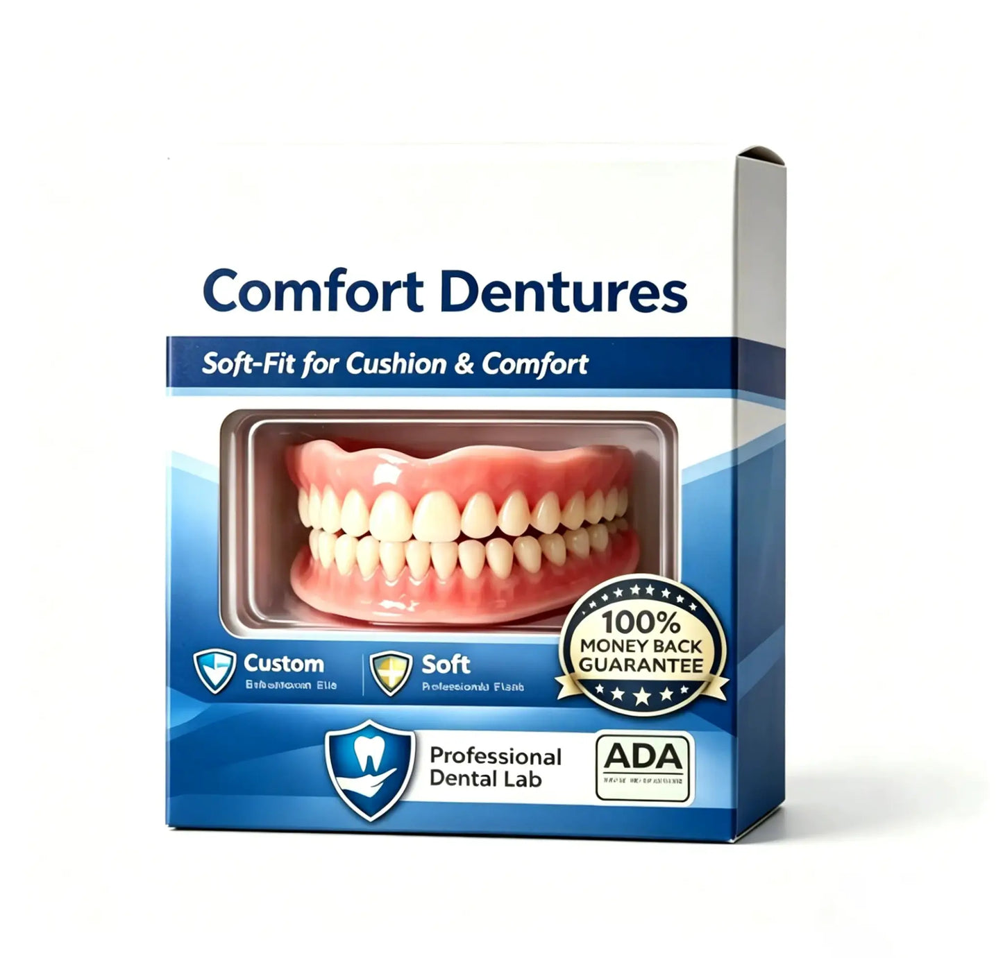 Natural Silicone Denture Set | Full Upper And Lower | Comfort Fit Design
