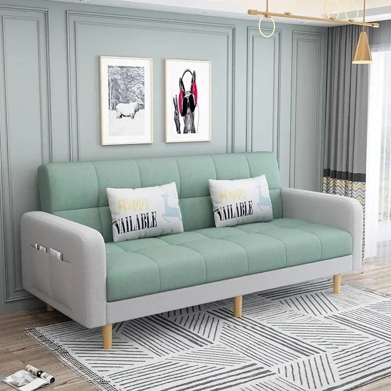 Sofa Bed | Foldable Dual-Purpose | Wood Frame | 3-Seater