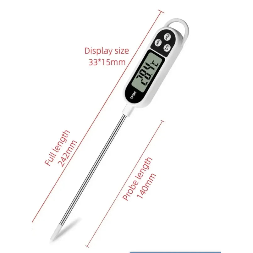 Stainless Steel Probe Thermometer | -50C To 300C | Battery Included | Milk