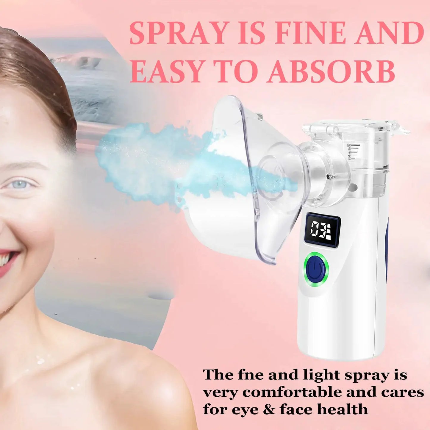 Mini Portable Facial Steamer | Nano Cold Spray | Dry Battery Power