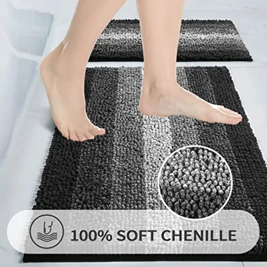 Bathroom Rug Set 2 Pcs Chenille Non Slip Bath Mat Set Absorbent Shower Rug and Bath Room Floor Mats Quick Dry Bathmat Bathroom from PriceLows™