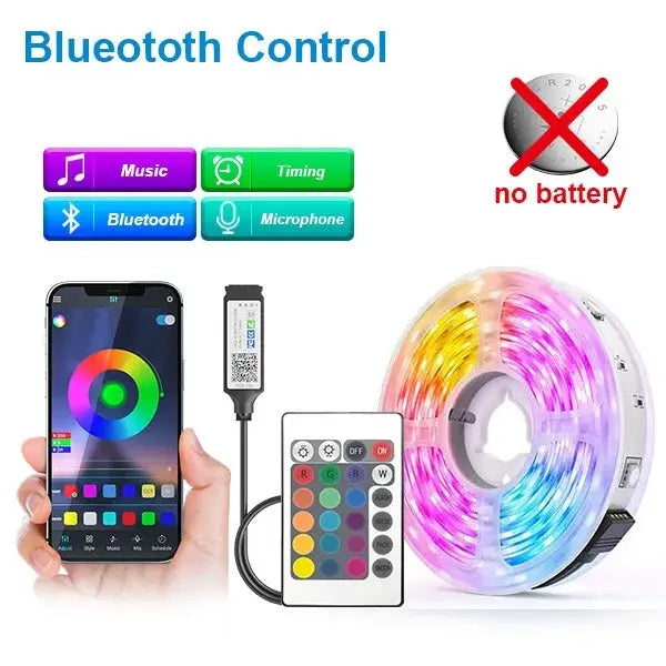 Tuya Wifi Led Strip Bluetooth Infrared 1-30M 5V USB Rgb Tape Work With Alexa Music Ribbon Flexible Christmas Decor Light Luce from PriceLows™