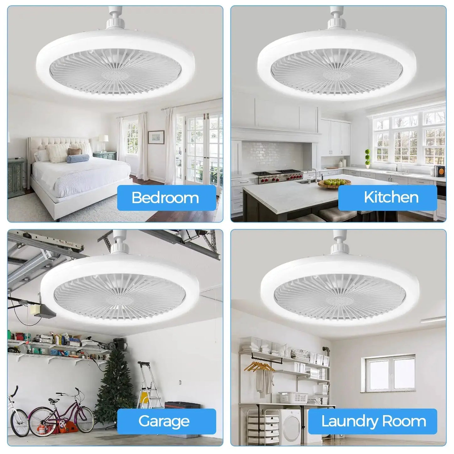 Ceiling Fan With Light | E27 Socket | 3 Fan Speeds | 3 Light Colors