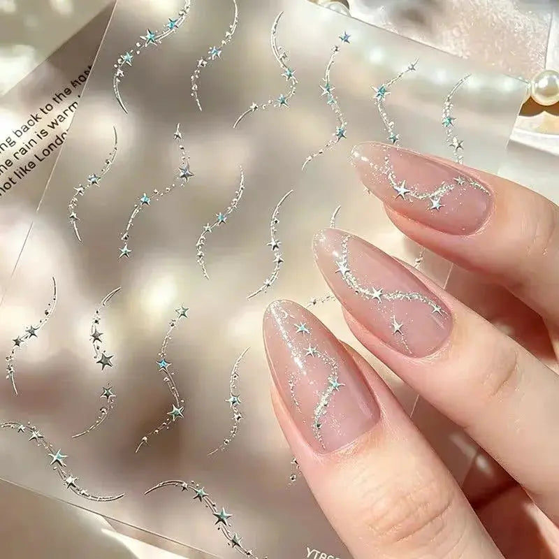 3D Bronzing Gold Moon Star Nail Art Stickers Retro Bohemia Sun Moon Star Nails Designs Self-Adhesive 3D Luxury Nail Decorations from PriceLows™
