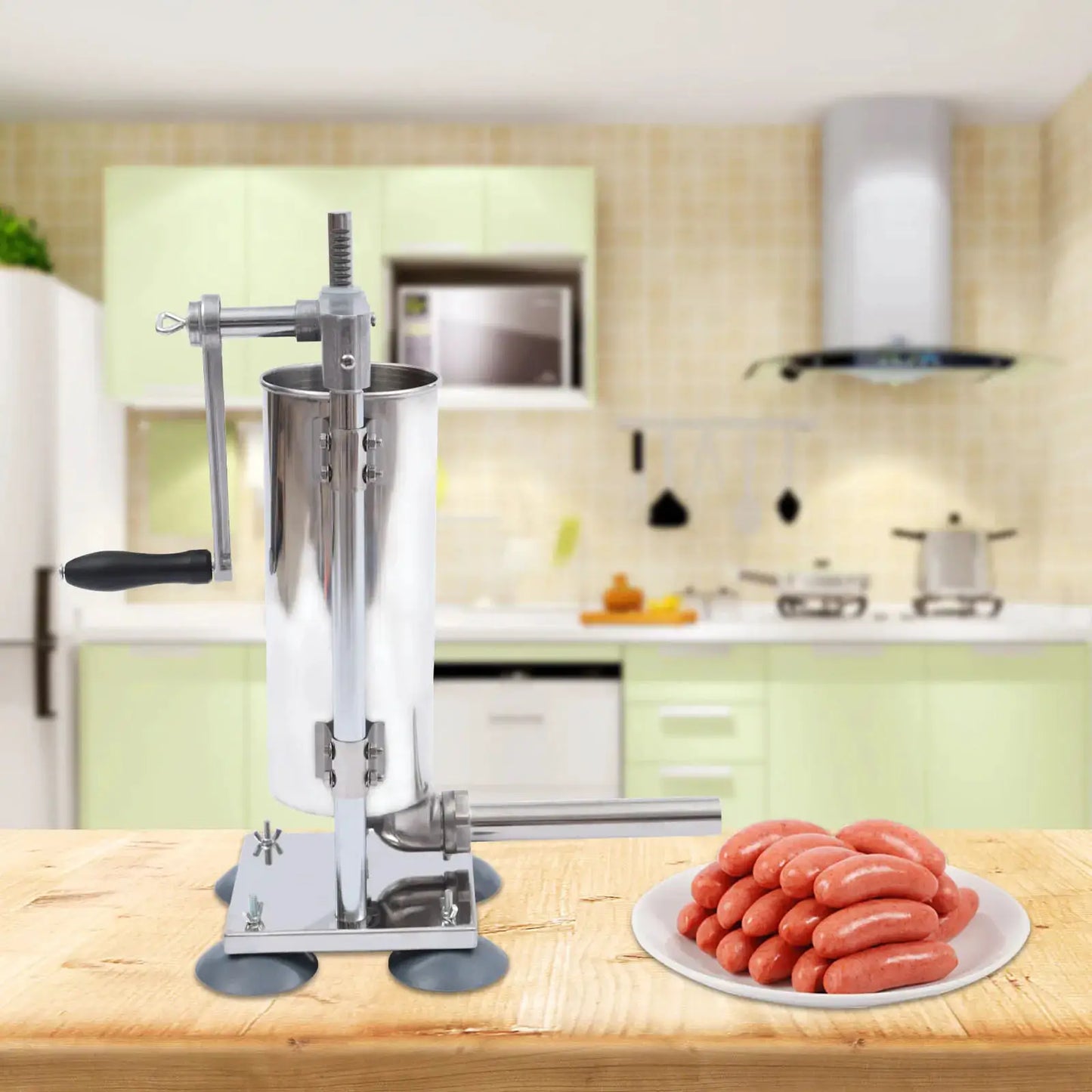 6LBS Stainless Steel Sausage Filler Vertical Manual Sausage Stuffer Home & Commercial Use from PriceLows™