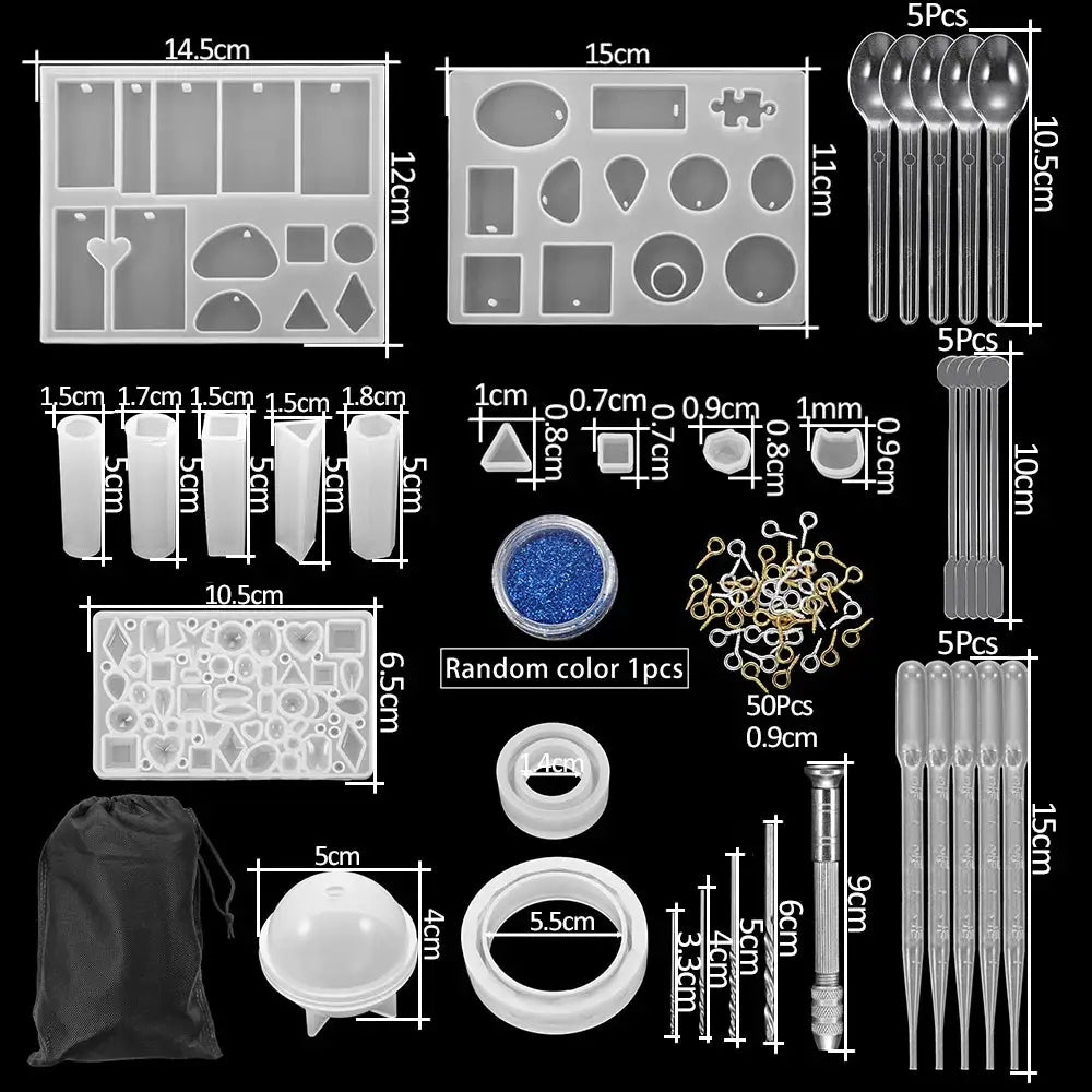 Silicone Resin Mold Kit | Jewelry Making Supplies | With Epoxy And Dried Flowers
