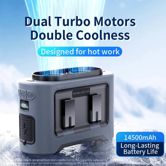 Wearable Neck Fan | 14500mAh Battery | Waist/Neck Mount, CE RoHS | One Size from PriceLows™