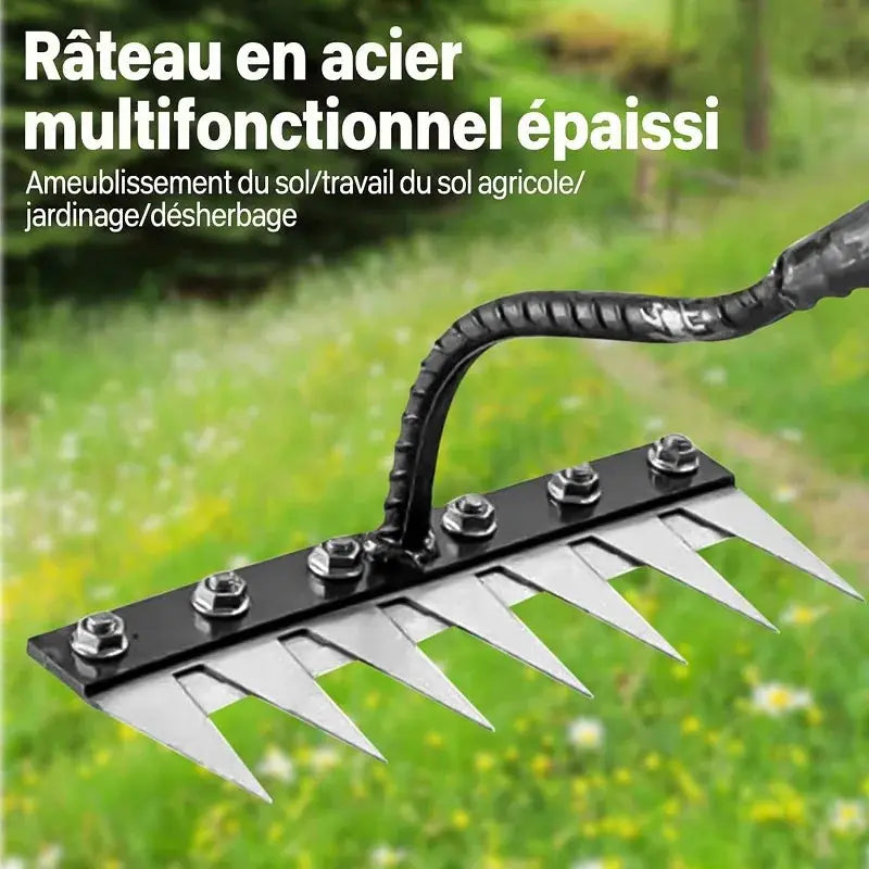 8/7/6/5teeth Garden Weeding Rake Heavy Duty Metal Gardening Hoe Weeding Rake Farm Tool for Gardening Weeding Loosening Soil Rake from PriceLows™