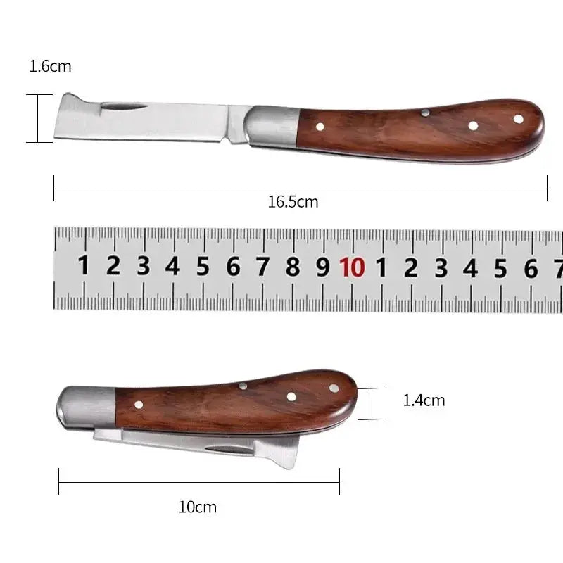 Folding Grafting Knife Grafting Tools Grafting Pruning Knife Professional Garden fruit tree Grafting Cutter Wooden Handle Knife from PriceLows™