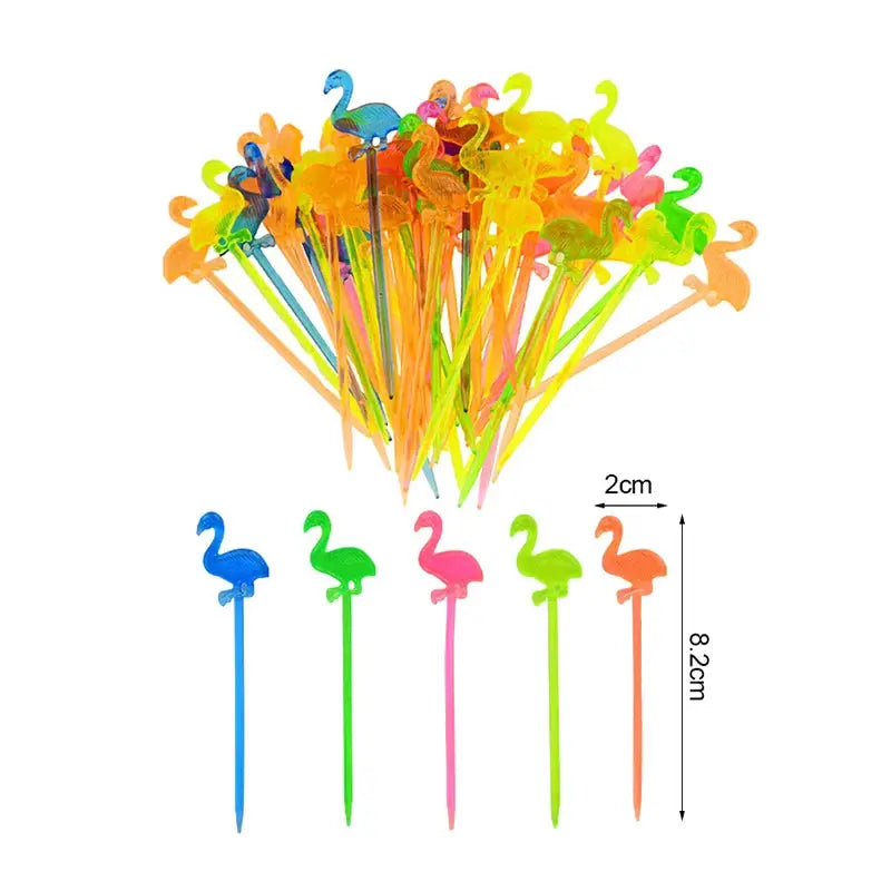 Disposable Flamingo Straw | Tropical Pineapple Design | 25 Or 50 Pieces