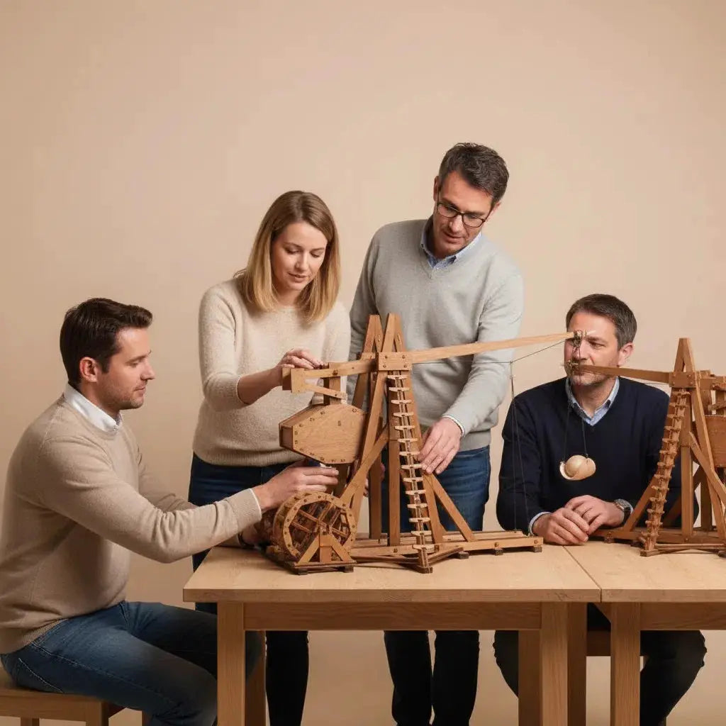 Ancient Catapult Building Kit - Wooden Tripod Trebuchet Model, DIY Historical Siege Engine for Adult Collection from PriceLows™