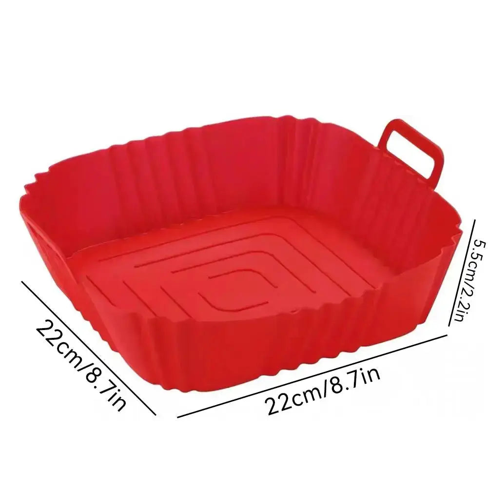 Reusable Silicone Air Fryer Liner | Square 22Cm | Non Stick Handles