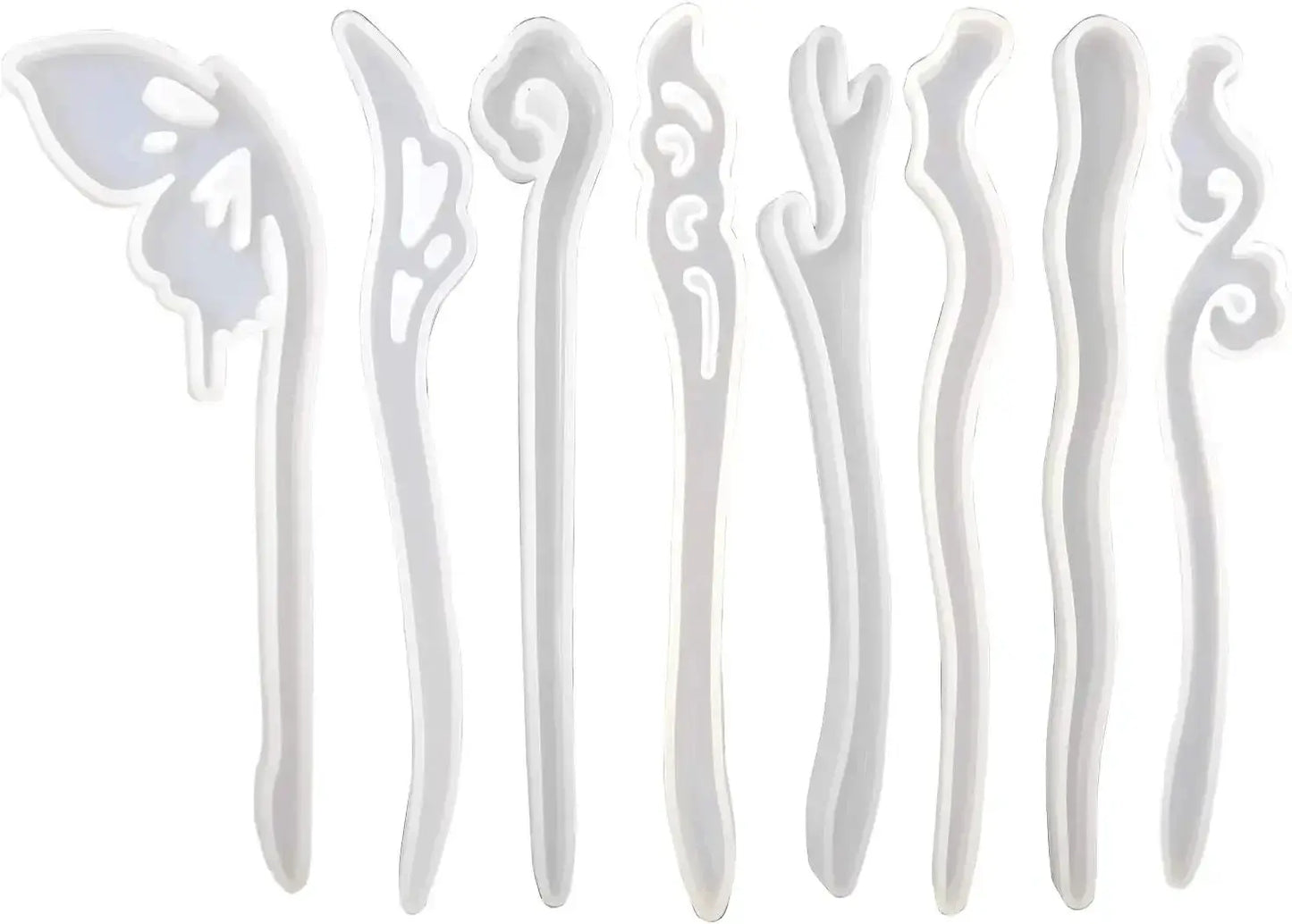 Silicone Hairpin Mold | 8-Piece Set | Jewelry Clip Resin Molds | DIY Production