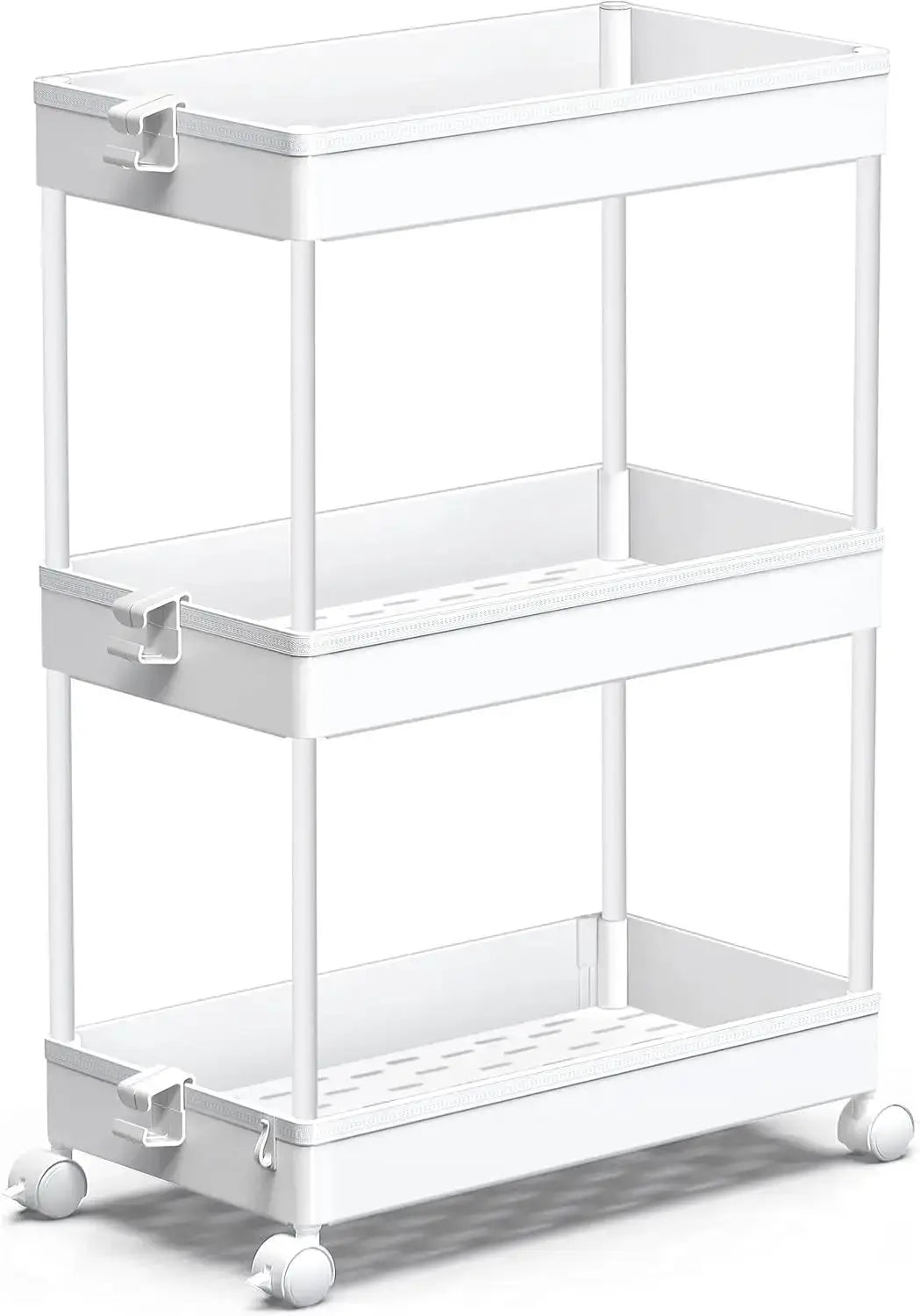 Rolling Storage Cart 3 Tier, Bathroom Cart Organizer Mobile Shelving Unit Multi-Functional Shelves for Office, Kitchen, Bathroom from PriceLows™