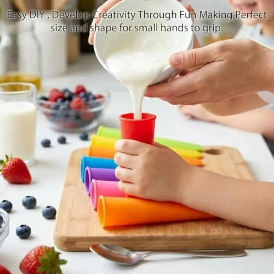 8 PCS Silicone Popsicle Molds - Reusable Popsicle Maker with Lids, Leak Proof Pop Tubes, Food Grade Silicone Freezer Molds for from PriceLows™