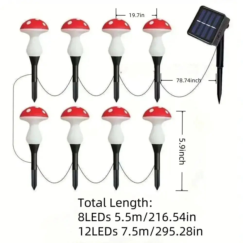 1PC Solar Mushroom Path Lights,8 Modes Outdoor Waterproof LED Lamp,Landscape Lights For Garden,Lawn,Yard,Pathway,Terrace Decor from PriceLows™