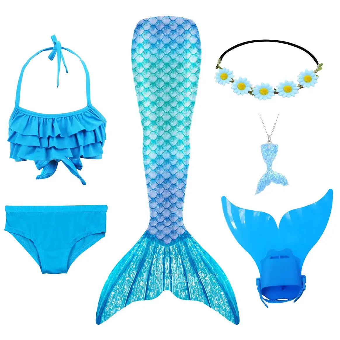 Mermaid Costume for Girl Mermaid Tail for Swimming Can Add Monofin Fin Girls Ariel Mermaid Costumes Cosplay Birthday Gift from PriceLows™