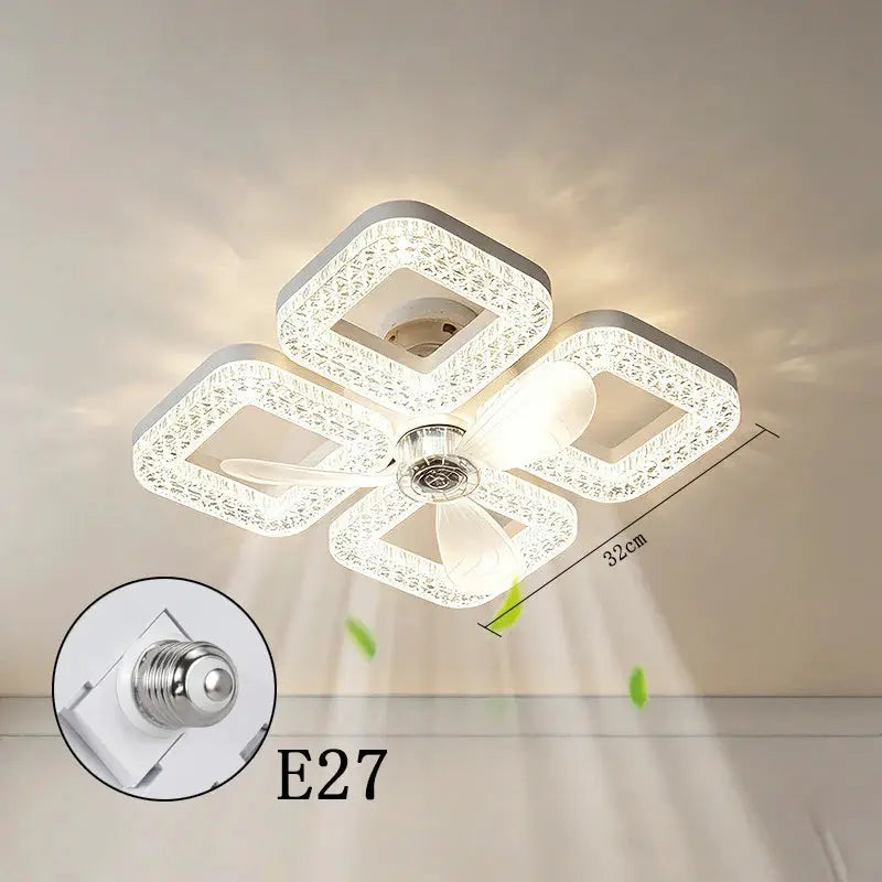 LED Ceiling Fan | 48W Dimmable | Remote Control E27 Socket | 32cm