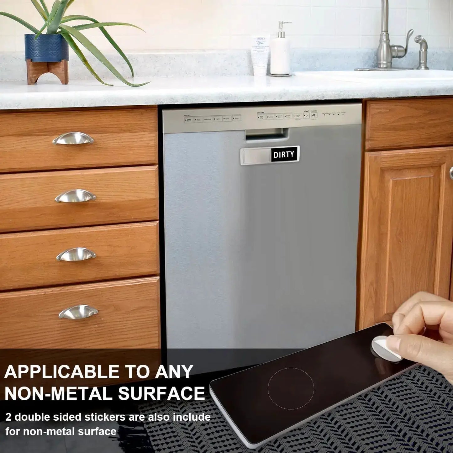 Dishwasher Magnet Sign | Optional Adhesive Magnetic | Easy Read | Medium