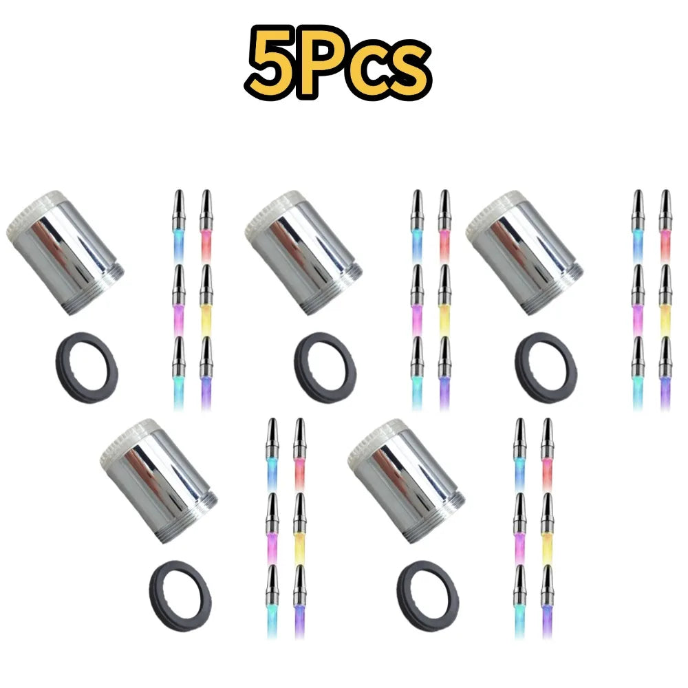 LED Faucet Light | 7 Color Change | Fits Most Faucets | 1/3/5 Pack