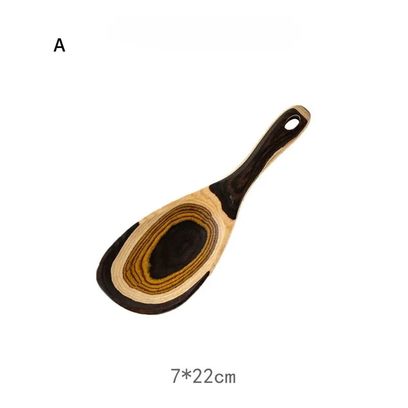 Wooden Kitchen Utensils Set | Heat Resistant | Gradient Color | 6 Piece