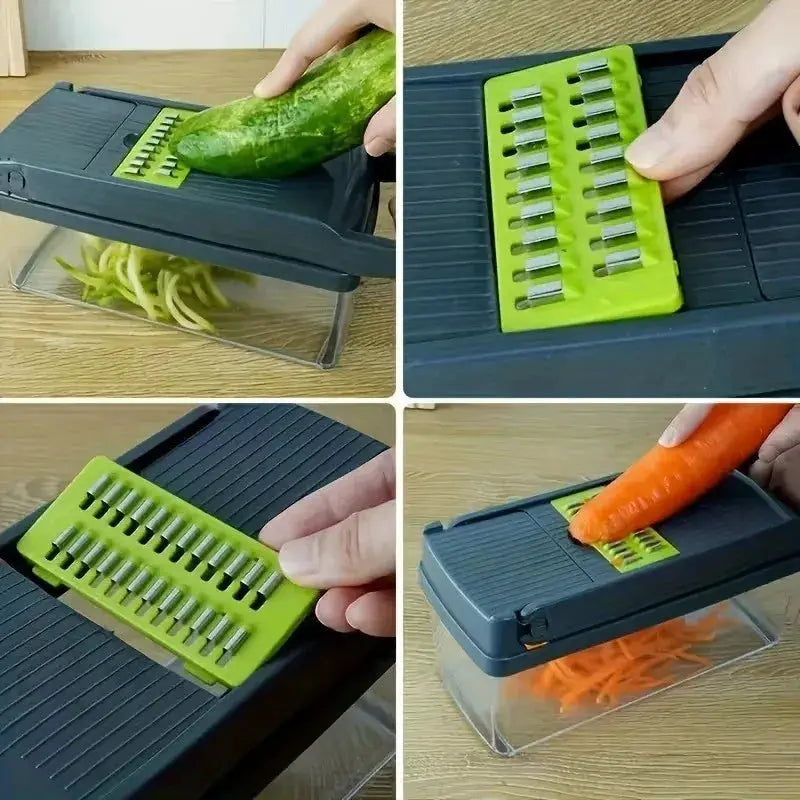 Vegetable Chopper | 14-in-1 | Stainless Steel Blades | One Size