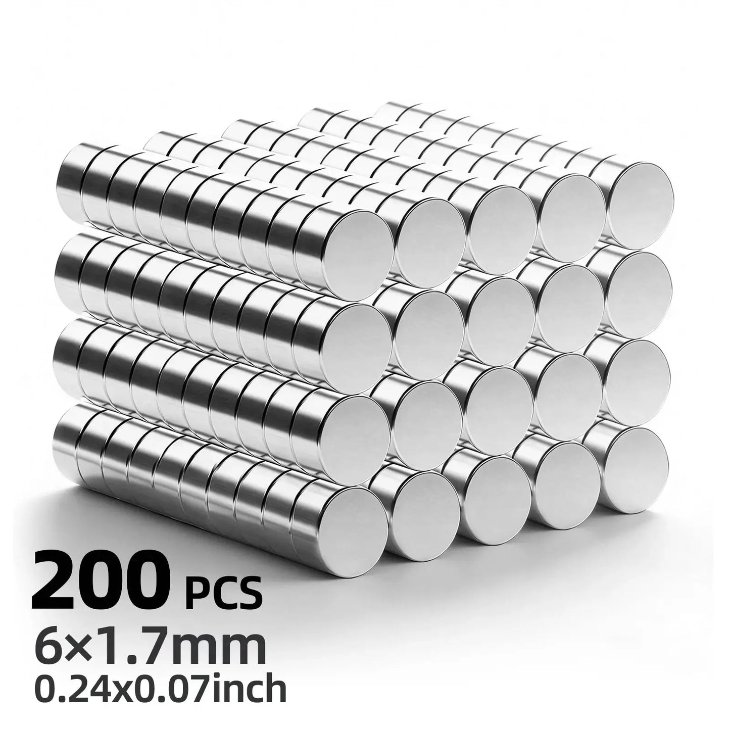 Round Carbon Steel Magnets | 6X2MM Dimensions | Flat Disc Shape