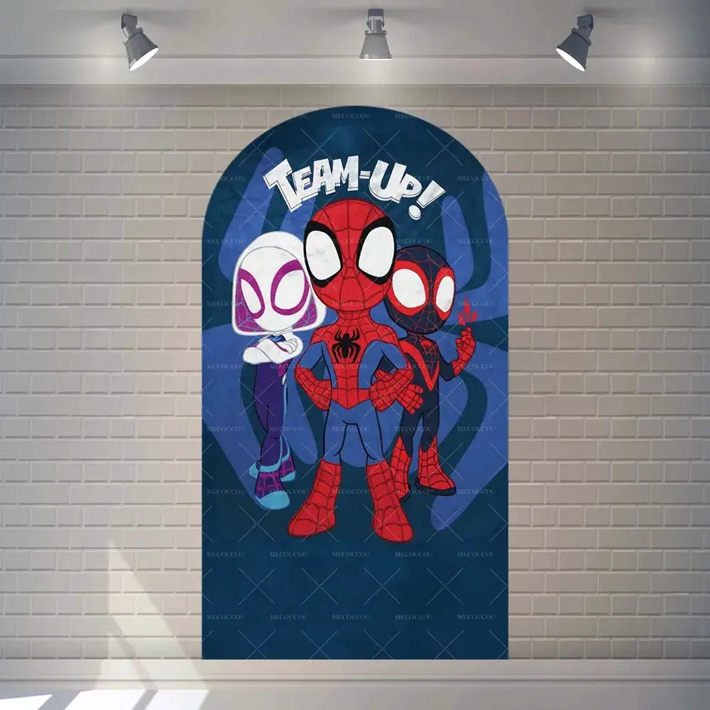 Spider-Man Arch Backdrop | Custom Name | Birthday Theme | Standard Size