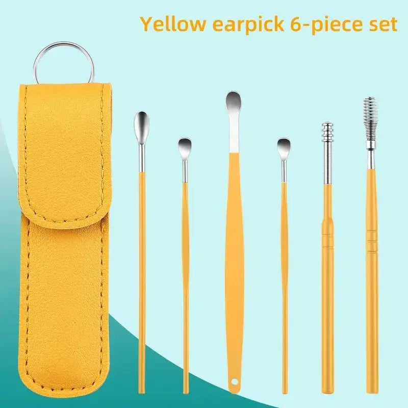 Wholesale Ear Cleaning Tool Stainless Steel Ear Pick Kit &1Pc Storage Bag Earwax Remover Tool from PriceLows™
