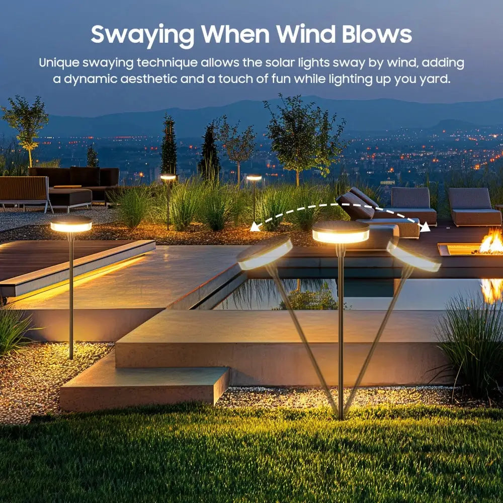 Outdoor Garden Solar Pathway Light Sway by Wind Solar Swaying Lights Bright IP65 Waterproof for Outside Yard Path Patio Lawn from PriceLows™