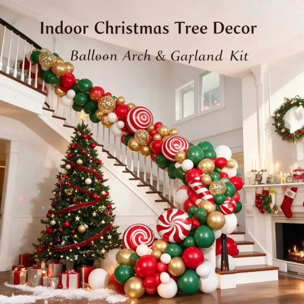Balloon Garland Kit | Candy Cane Foil Balloons | Latex Confetti Sets