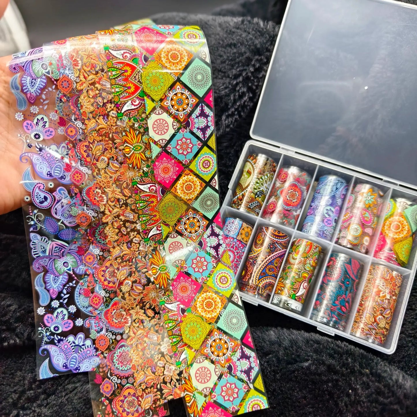 10Rolls Halloween Flower Plaid Angel Marble Bow Nail Foils Transfer Paper Nail Art Stickers Decal Nails Decoration from PriceLows™