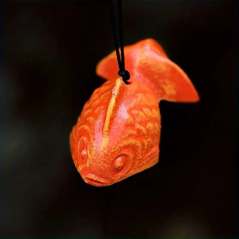 Cast Iron Japanese Koi Fish Wind Chime Small Outdoor Feng Shui Temple Bell Garden Lawn Patio Decor Battery-Free No Power Needed from PriceLows™
