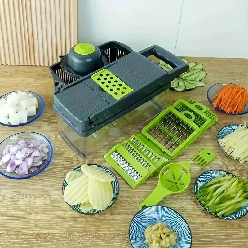 Vegetable Chopper | 14-in-1 | Stainless Steel Blades | One Size