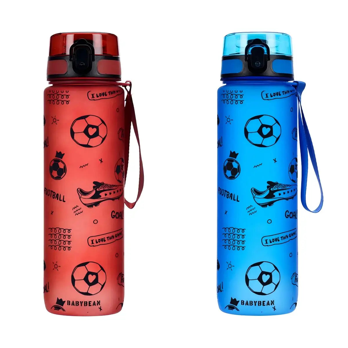 750ml Football Print Sports Water Bottle Flip Top Leakproof Portable Lanyard Water Cup For Kids Student Gym Outdoor Soccer Fans from PriceLows™