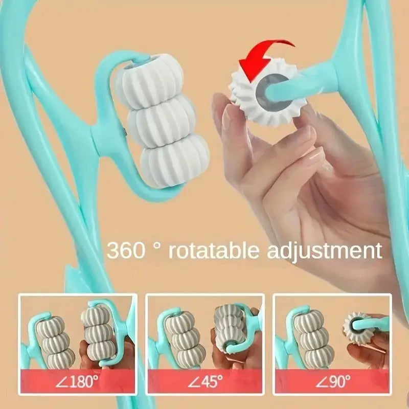 Six Wheel Neck Massager | Manual Kneading Relief | Clip On Home Use