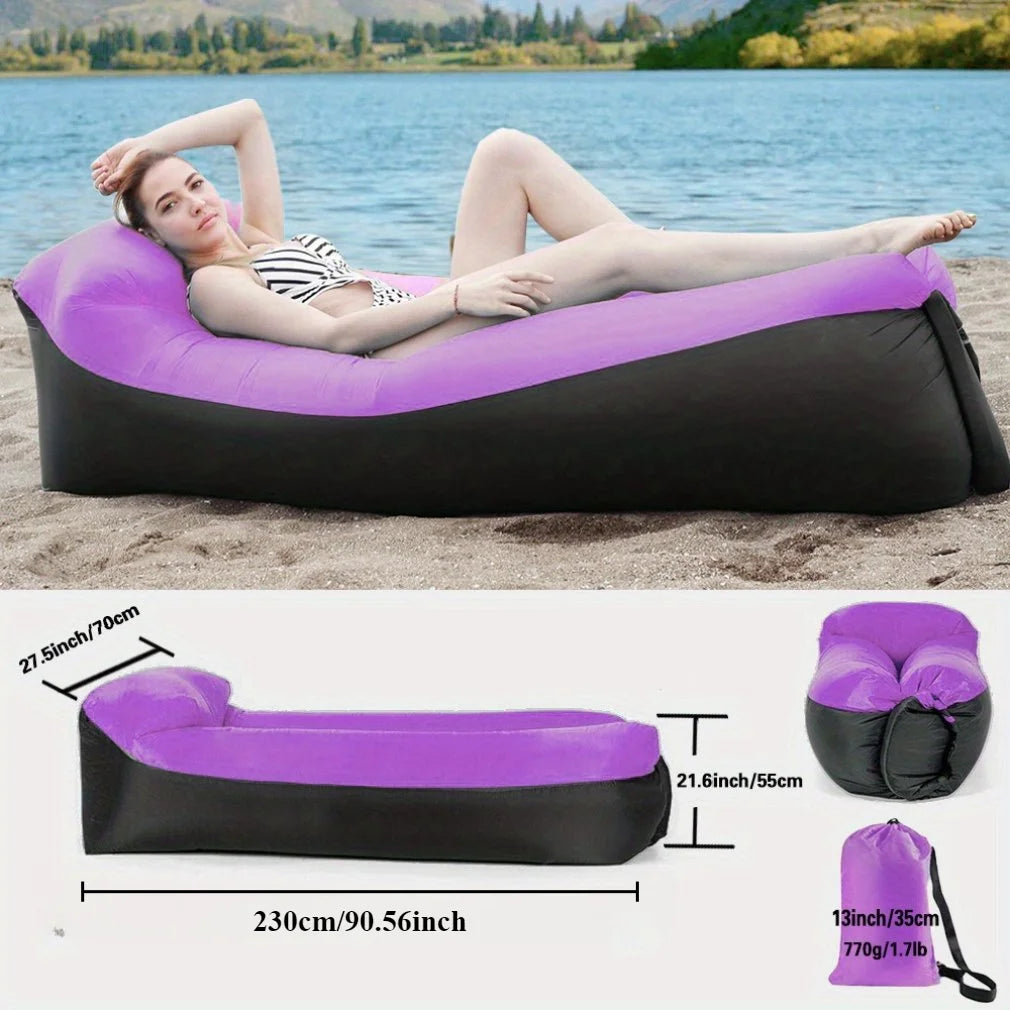 Portable Inflatable Lounger | One Seat Sofa | Outdoor Couch | Foldable Air Sofa