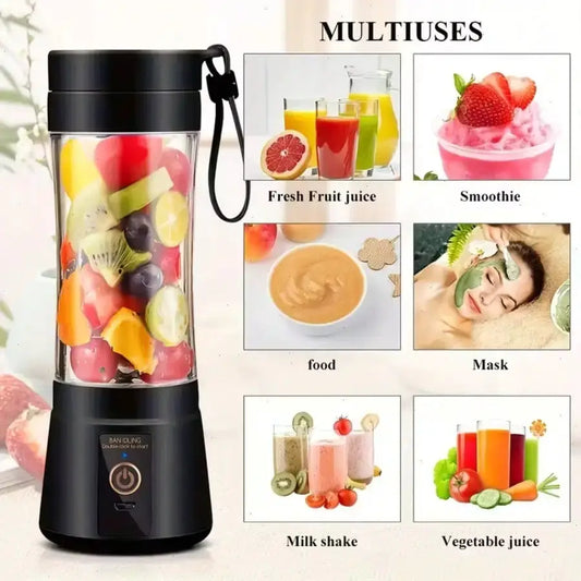 12 Blades Portable USB Charging Juicer, 500ML Mini Personal Blender, Electric Smoothie Juice Maker, Compact Rechargeable Mixer for Shakes, Fruit Vegetable Drinks, Travel Home Office Outdoor Use from PriceLows™