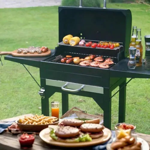 Charcoal Grills with Two Side Tables, 332 SQIN Cooking Area Outdoor Smoker Barbecue bbq grill or Camping, Patio,Backyard Party, from PriceLows™