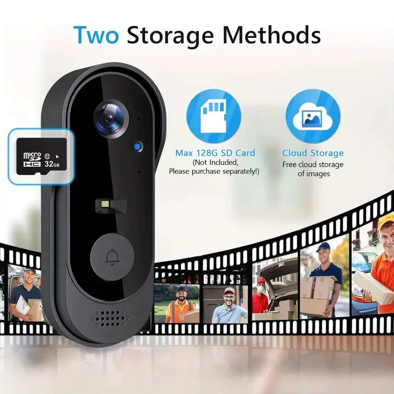 Smart Video Doorbell | 1080p Hd | Wifi Enabled | Outdoor Waterproof