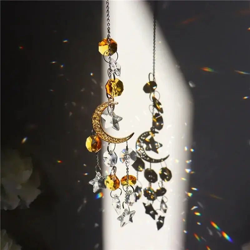 Crystal Rainbow Catcher Glass Light Wind Chimes Outdoor Art Hanging Pendant Home Decor Garden Prism Window Decoration Crafts from PriceLows™