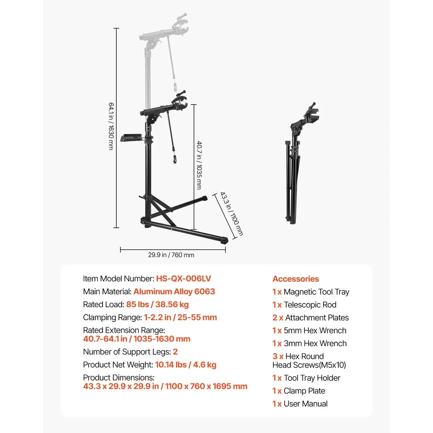 SucceBuy Bike Repair Stand 66/85/88/110lb Heavy-duty Bicycle Work Stand Foldable Bicycle Maintenance Rack for Mountain&Road Bike from PriceLows™