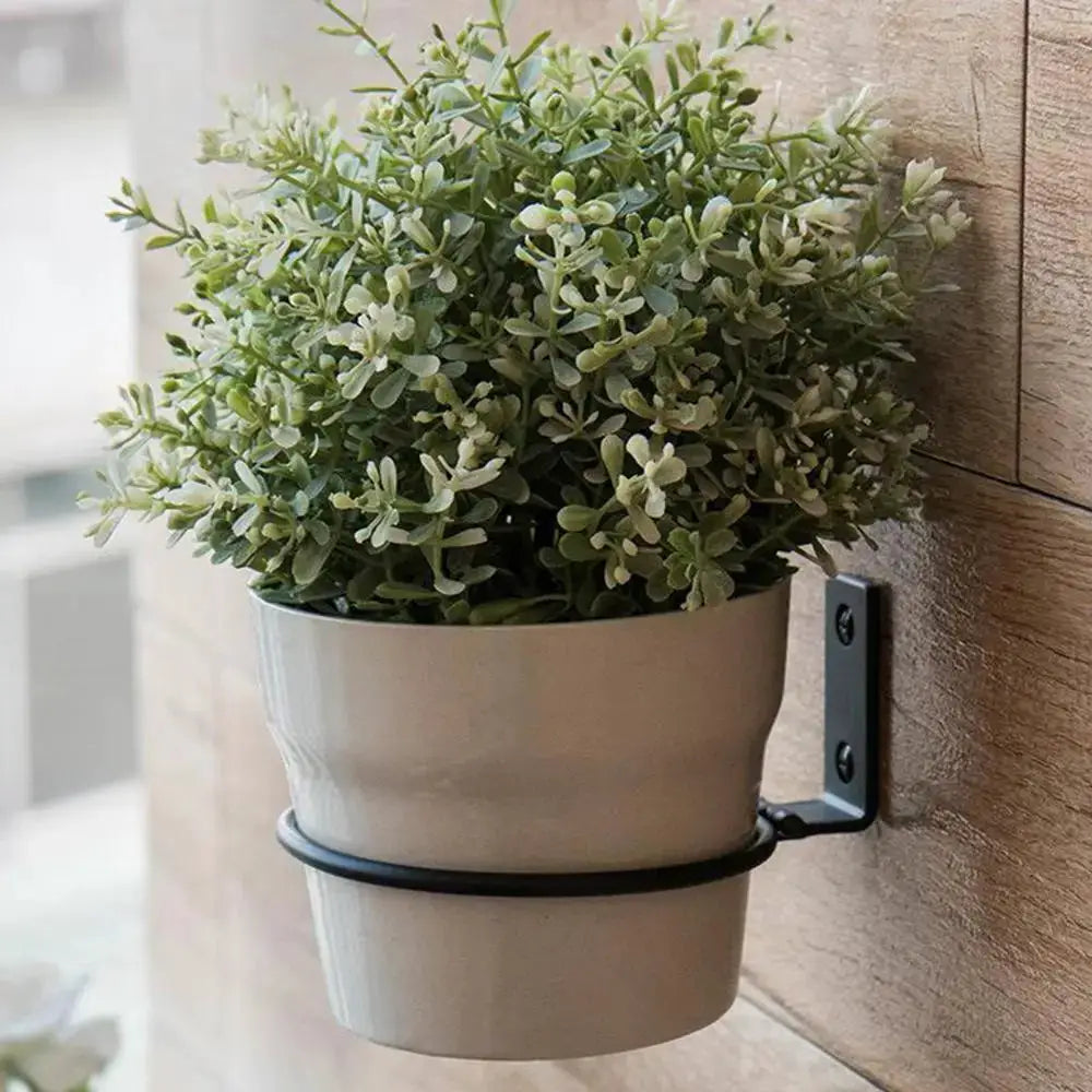 Metal Flower Pot Holder Ring Railing Wall Mounting Planter Pot Stand Stylish Sturdy Planter Rack For Office Outdoor Decor from PriceLows™
